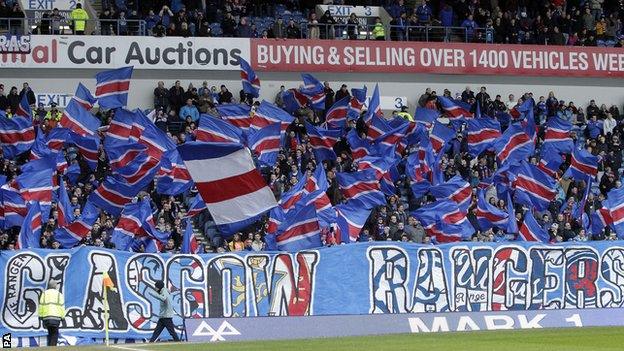 Rangers supporters at Ibrox