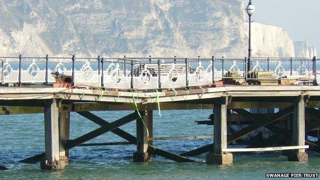 Damage to Swanage Pier