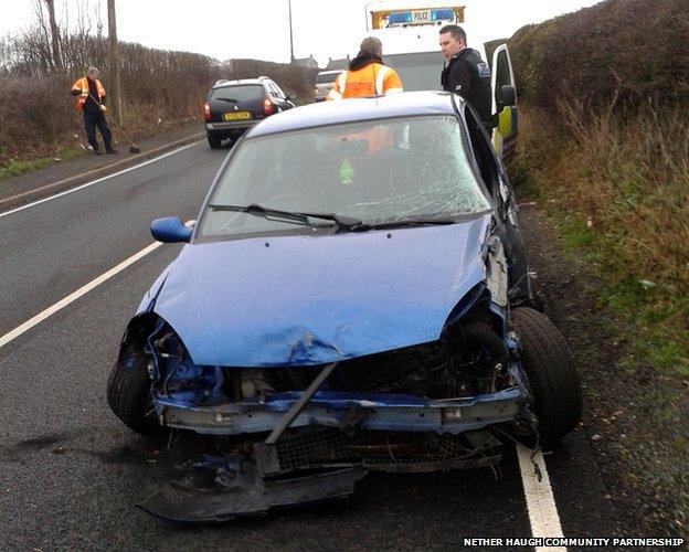 crash in Nether Haugh