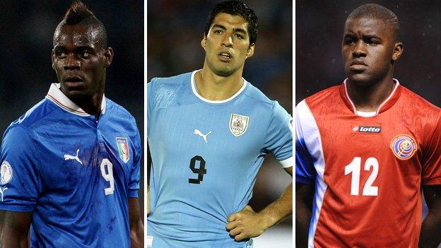 Mario Balotelli, Luis Suarez and Joel Campbell