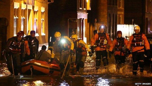 Rescue teams in Boston