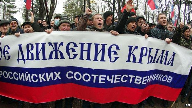 Pro-Russian protest in Crimea, 27 Feb 14