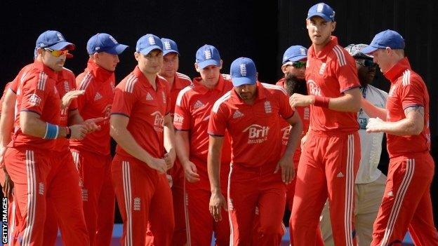 England captain Stuart Broad and his team