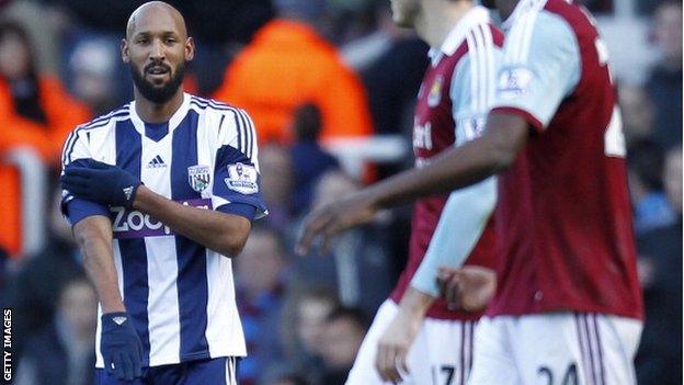 West Brom striker Nicolas Anelka