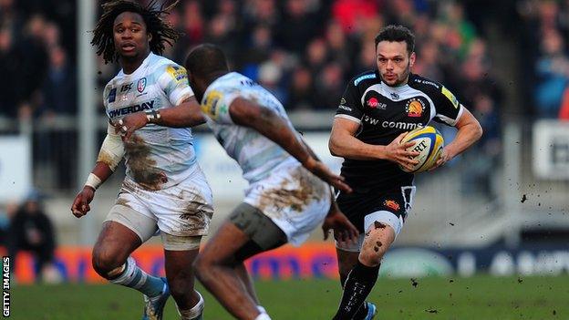 Phil Dollman scores the first try against London Irish.