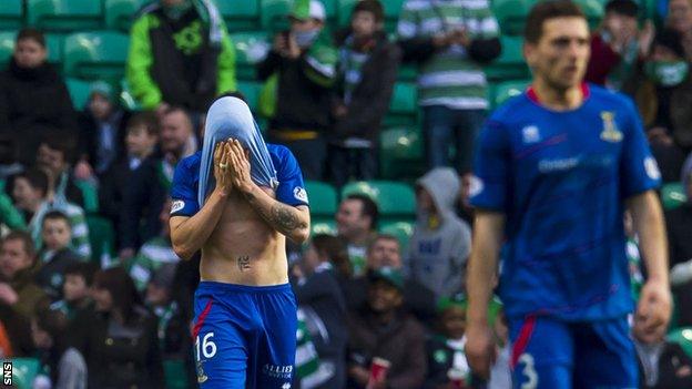 Inverness players Greg Tansey and Graeme Shinnie