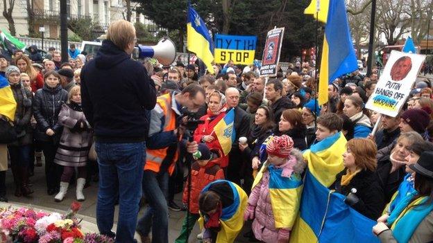 Protest at Ukrainian embassy