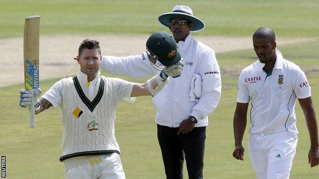 Michael Clarke century celebration