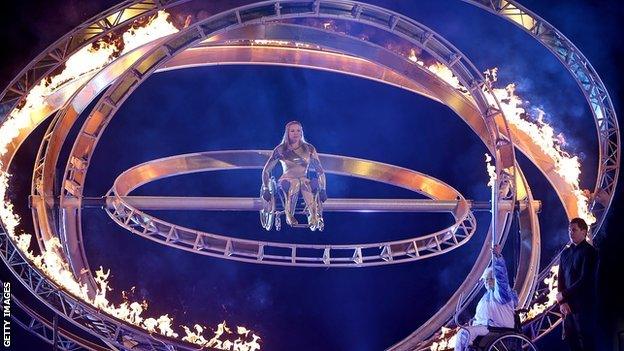 The Paralympic flame is lit at Stoke Mandeville