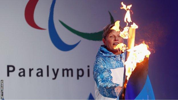 The Paralympic flame is lit at Stoke Mandeville