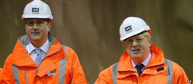 David Cameron and Boris Johnson at a Crossrail site visit