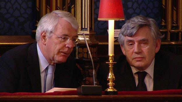 Former prime ministers John Major and Gordon Brown