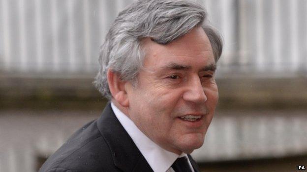 Former Prime Minister Gordon Brown arrives at Westminster Abbey