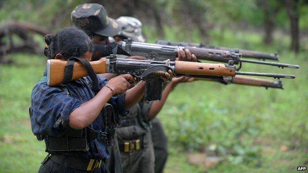 Indian Maoists in Bijapur district in Chhattisgarh