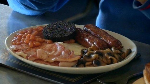 The truckers' breakfast at the Motorgrill at Balinluig