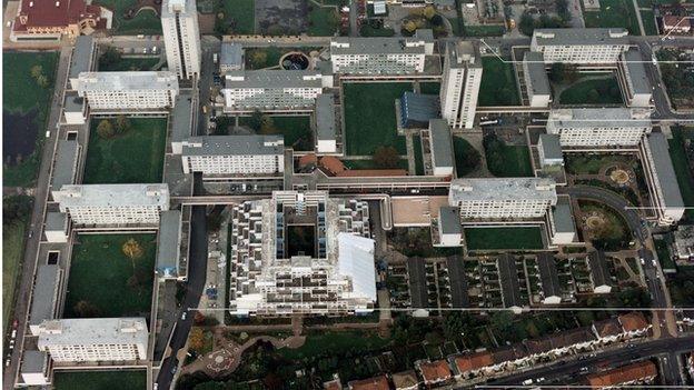 Aerial view of the Broadwater Farm Estate