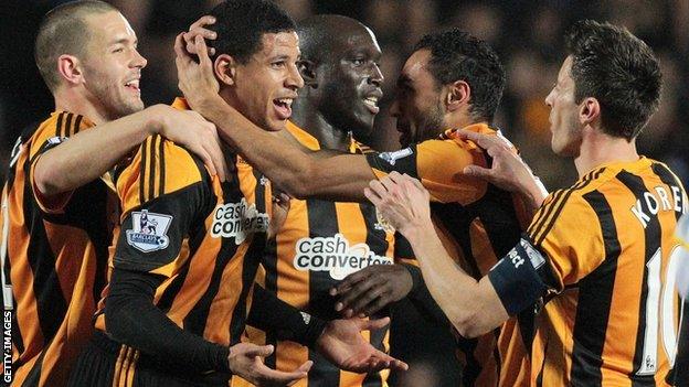 Hull City players celebrate