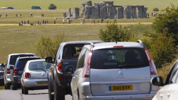 Summer traffic on the A303