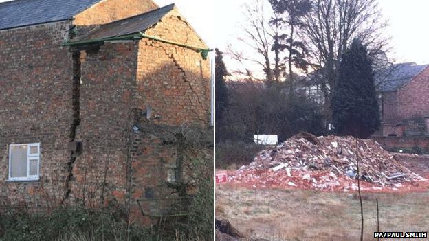 The Ripon house before and after demolition