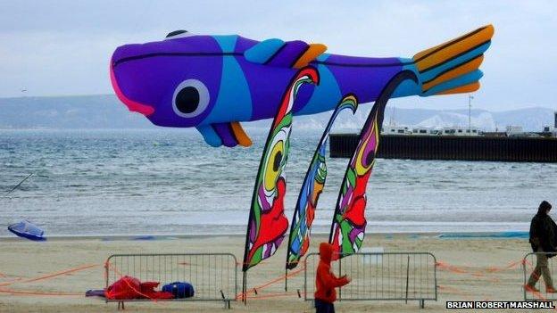 A fish kite at Weymouth Kite Festival