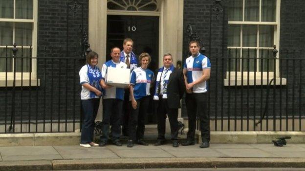 Bristol Rovers fans at Downing St