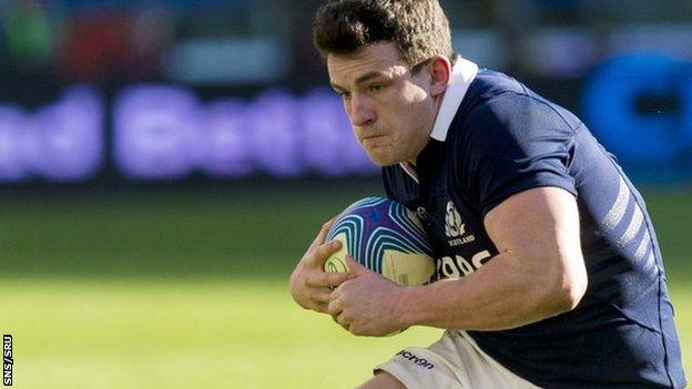 Edinburgh's Matt Scott in action for Scotland