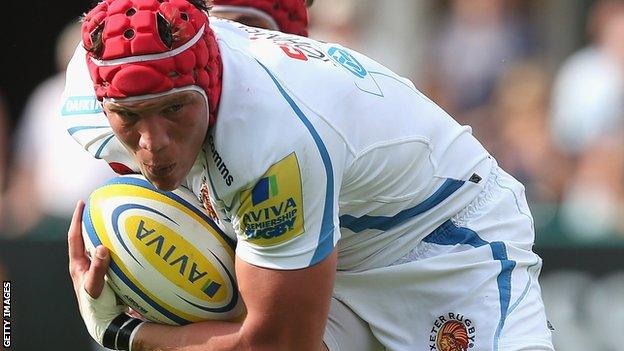 Exeter back-row forward Tom Johnson