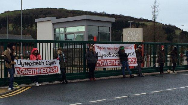 Cymdeithas yr Iaith protest in Aberystwyth