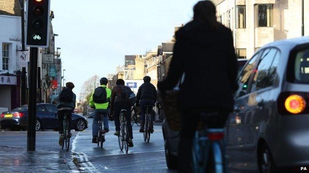 Cyclists in London