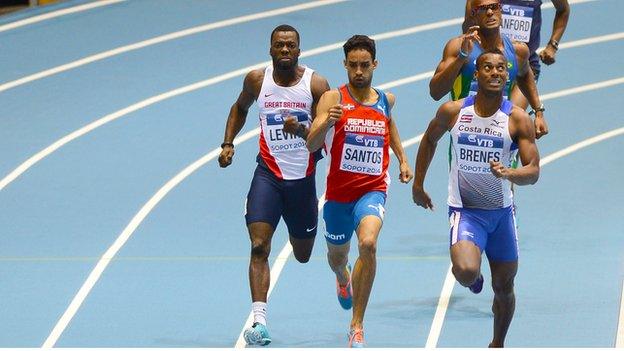 GB athlete Nigel Levine in 400m race