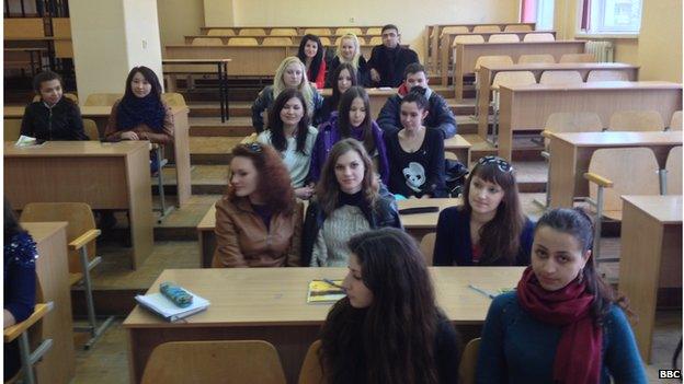 Students at Crimea's technical college in Simferopol