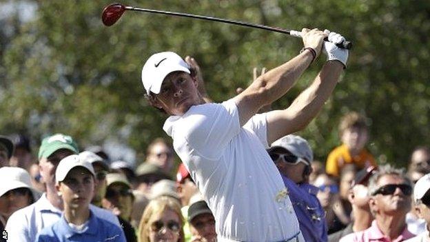 Rory McIlroy in second-round action at Doral