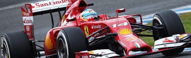 Fernando Alonso in testing at Jerez.