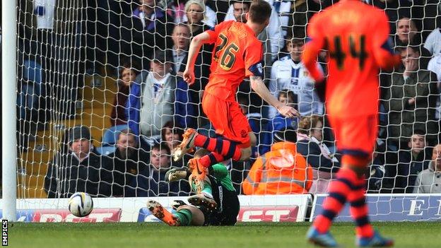 Bolton's Joe Mason puts his side in front at Leeds