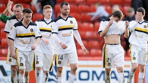 Dejected Dumbarton players