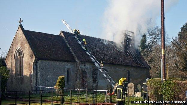 Fire at St Andrew's Church, Timsbury