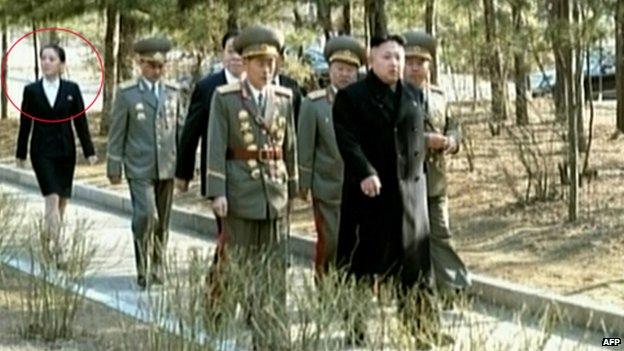 Kim Jong-un goes to cast a ballot, accompanied by senior officials including his younger sister, Kim Yo-jong