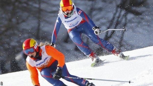 Kelly Gallagher and Charlotte Evans on the slopes