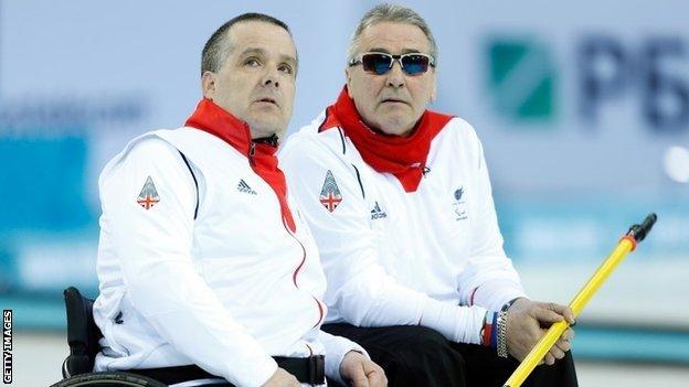 GB wheelchair curlers Bob McPherson and Jim Gault