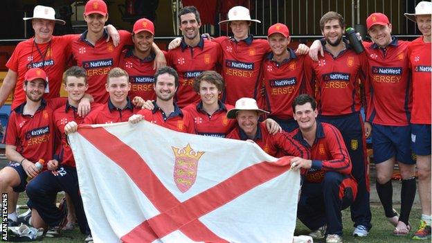 Jersey celebrate their promotion