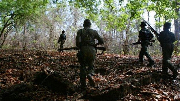 Maoist rebels train with guns in Chhattisgarh