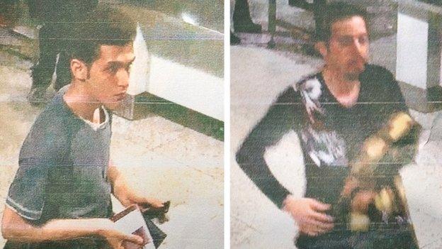 Malaysian police handout photographs of 19-year-old Iranian Pouria Nour Mohammad Mehrdad (L) and an unidentified man (R) who both boarded missing Malaysia Airlines MH370 flight using stolen passports.