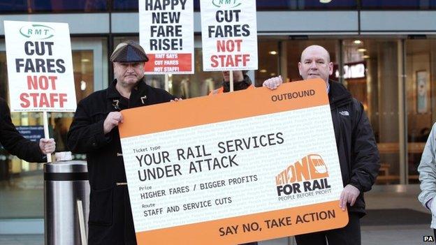 Bob Crow at protest