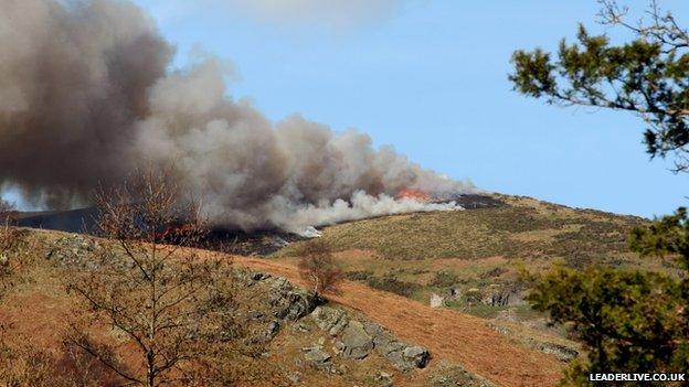 Grass fire at Llantysilio