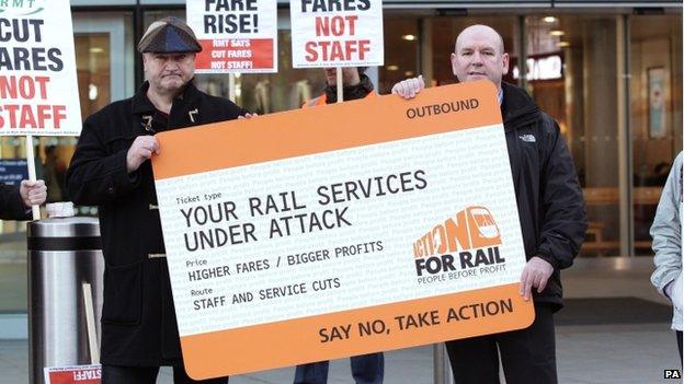 Bob Crow protesting against fare rises