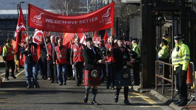 Workers stage a walkout