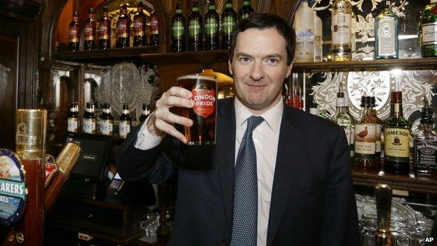 George Osborne and pint of beer