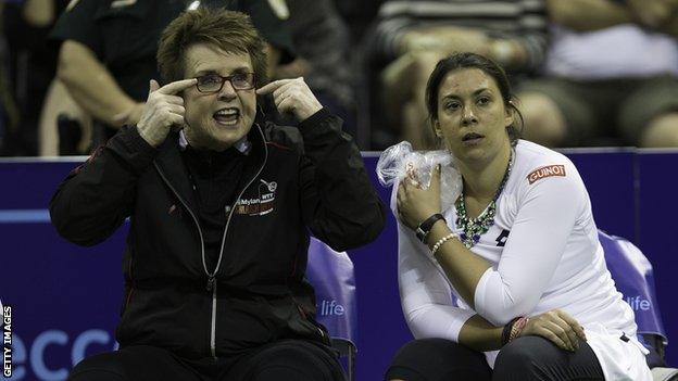 Billie Jean King (left) and Marion Bartoli