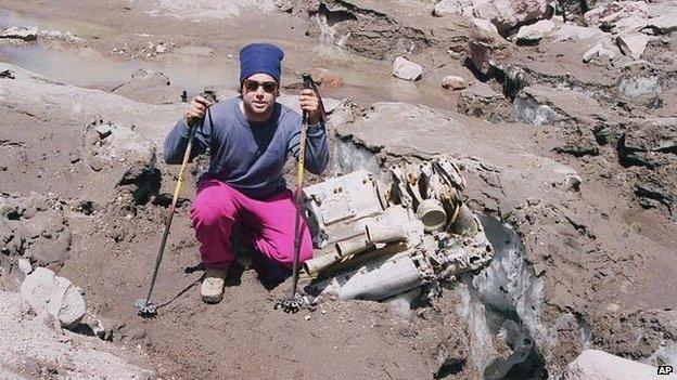 A member of an Andes expedition team that found parts of the wreckage of 'Star Dust'