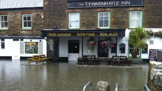 Perranporth flooding, Cornwall, 2013